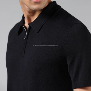 Polo de trabajo con tarifa personalizada al por mayor, Polo de estilo informal para hombre, polo con media cremallera, Polo de talla americana y europea - Product Image 3