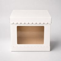Boîte à gâteau personnalisée, neuve, blanche unie, pour anniversaire ou mariage, portable avec fenêtre transparente haute