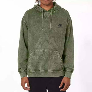 Sudaderas con Capucha para Hombre, Estilo Básico, Lavado Ácido, Venta Directa de Fábrica 2026, Logotipo Personalizado, Color Sólido - Product Image 1
