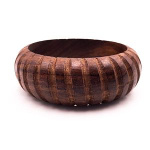 GRAIN Bracelet et bracelet en bois au design unique Bracelets en bois de taille personnalisée Bracelet fait main en bois avec fleur - Product Image 1