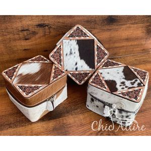 คอลเลกชันเครื่องประดับขนาดใหญ่กล่องหนังแบบมีซิปกล่องเครื่องประดับกระจกต่างหูหนังวัวกล่องจัดระเบียบเครื่องประดับ - Product Image 1