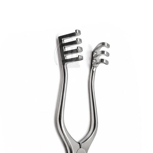 Écarteur chirurgical manuel réutilisable en acier inoxydable de qualité supérieure, à quatre griffes, avec poignée à cliquet pour tissus - Product Image 3