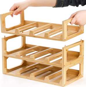 Multifunctional Double Tier Metal Wine <b>Bottle</b> Caddy Organizer - Product Image 5