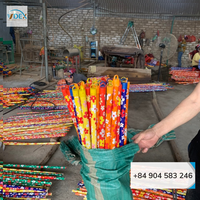 Bâton de balai en bois enduit de PVC de fleur de balai du Vietnam