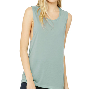 Camiseta sin mangas transpirable sólida personalizada para mujer para gimnasio, entrenamiento físico, ejercicio de verano, estilo informal de talla grande a la venta - Product Image 1