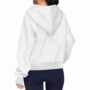 Sudadera con capucha de media cremallera ligera Puños elásticos para la comodidad diaria Sudadera con capucha de media cremallera informal con cierre de cremallera suave - Product Image 4