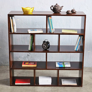 Rubberwood KS68202 4-Tier <b>Bookshelf</b> 100x30x100cm Minimalist Design Space Saving Living Room & <b>Staircase</b> Furniture for Dining - Product Image 3