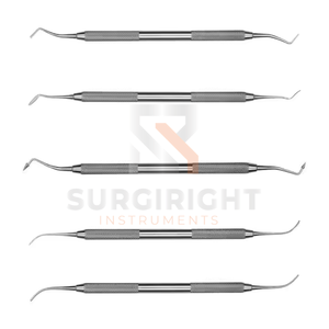 Juego de 5 Piezas de Instrumentos Quirúrgicos Orales SurgiRight: Elevadores y Espátulas de Cera Dental Thomas, con un Lado para Amalgama y un Lado para Obturación - Product Image 1