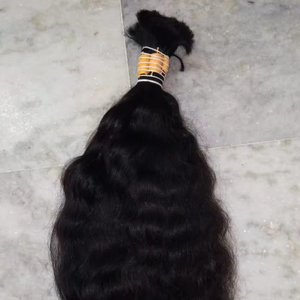 Cabello humano remy de la mejor calidad sin procesar, textura Natural de color natural, pelo humano a granel de la India - Product Image 1