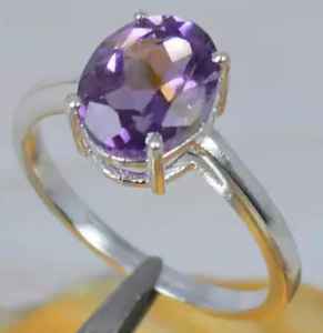Bague en améthyste, faite à la main, en argent sterling 925, pierre de naissance de février, bijoux élégants, cadeau pour femmes - Product Image 1