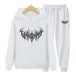 Otoño Invierno sudaderas con capucha + Pantalones conjunto de dos piezas estampado hombres mujeres chándales sudaderas Jogger pantalones gruesos ropa cálida hombres - Product Image 2