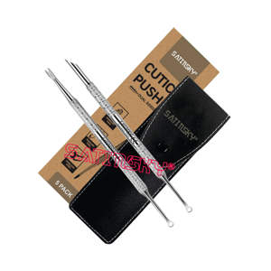 Pousse-ongles dissolvant de cuticules à double extrémité soin des ongles cuticules en acier inoxydable de qualité allemande de haute qualité - Product Image 1