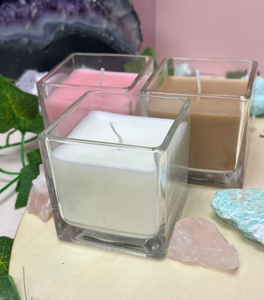 Bougie parfumée carrée en verre faite à la main de haute qualité coffret cadeau pot de bougie en verre de cire de soja pour la décoration de la maison et le mariage - Product Image 2