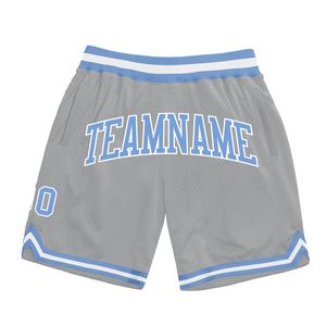 Industrie Direct Engro Sportswear Basketball Shorts Personnalisé Gris Bleu Clair-Blanc Authentique Throwback Basketball Shorts - Product Image 1