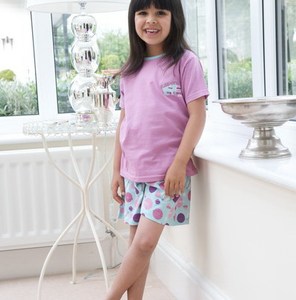 Girls' <b>Summer</b> Casual Cotton Jersey Short Pajamas Sets - Product Image 1