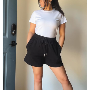 Ropa deportiva de algodón transpirable para mujer, pantalones cortos de gimnasio, bolsillos, comodidad básica, conjunto de salón informal de entrenamiento, ropa deportiva para mujer, logotipo al por mayor - Product Image 5