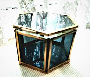 Trendy Hexagonal Shape Glass <b>Ring</b> Boxes Made With Metal And Colorful Glass For Jewellery Organizers Wedding Engagement Gifting - Product Image 1