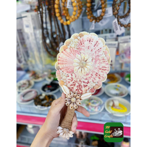 ESPEJO DE CONCHA ARTESANAL CON CONCHAS DE MAR NATURALES PARA DECORACIÓN DE MESA DEL HOGAR O DISEÑO DE TEMA DE PLAYA - Product Image 3