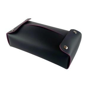 Boîte à mouchoirs en cuir véritable artisanal, classique, luxueuse, légère, avec des coutures fines |   Logo de taille personnalisée, design simple - Product Image 1