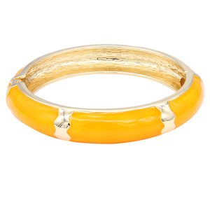Braccialetti con cerniera in smalto di colore nero braccialetti alla moda placcati in oro - Product Image 4