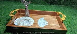 Frascos de Acrílico Premium para Dulces y Frutos Secos con Bandeja de Madera con Incrustaciones de Conchas Hechas a Mano, Regalos Empresariales, 150 ml, Clásico - Product Image 2