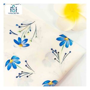 Hanlin Textile Custom 100% Viscosa 3D 5D Impresión digital 40s 60s Diseños florales Impreso 100 Tela de satén de algodón de rayón - Product Image 1