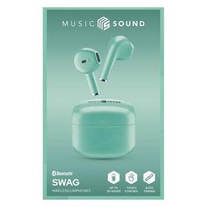 Auriculares TWS Music Sound Swag Verdes para Bluetooth 0899226, Auriculares sin Cancelación de Ruido con Micrófono, Línea Celular - Product Image 2