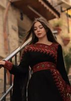 Vestido Étnico Vintage de Manga Larga para Niñas, Estilo Afgano Kuchi, Chifón, Bordado a Mano con Espejos, Alta Calidad, Venta al Por Mayor