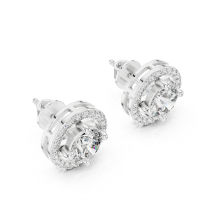 Pendientes de Diamantes Cultivados en Laboratorio en Oro Rosa de 14K |   Regalo de compromiso |   Pendientes de Oro con Certificación IGI para Bodas y Fiestas |   Diamante Cultivado Nuevo - Product Image 4