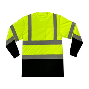 Camisa de manga larga de seguridad reflectante de alta visibilidad fluorescente Ropa de trabajo de construcción de algodón 100% de secado rápido - Product Image 5