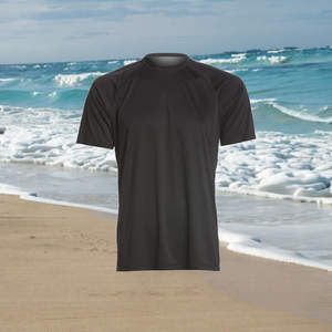 Camiseta Deportiva Negra de Secado Rápido Personalizada para Hombre con Protección Solar UPF50, Ajuste Holgado, Manga Corta, para Gimnasio, Entrenamiento Activo, Top de Longitud Completa - Product Image 2