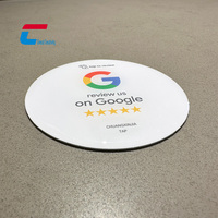 Placa NFC de Reseña de Google con Chip Regrabable de 13.56MHz, Etiqueta Adhesiva RFID para Reseñas, Señal Redonda Personalizada para Opiniones Comerciales