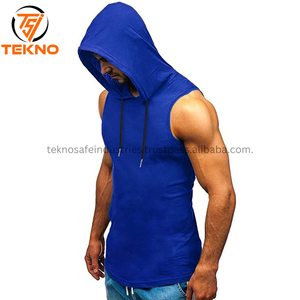 <b>Sleeveless</b> <b>Hoodie</b> Vest Shirts Gym Hooded Tank Top Men Fitness Vest Bodybuilding Singlets Workout for men OEM Serviced - Product Image 2
