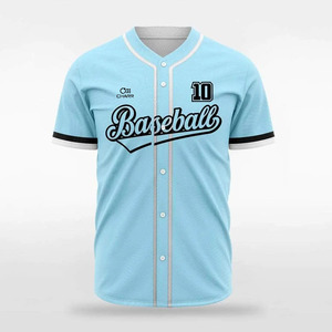 Camisetas de béisbol de alta calidad para hombre, camisetas de uniforme deportivo con botones completos, ropa informal de Hip Hop transpirable de poliéster 100% - Product Image 3