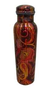 Bouteille en cuivre imprimée émaillée pour le stockage de jus de fruits, ustensiles de cuisine, boissons, avantages pour la santé, eau en cuivre décorative - Product Image 6