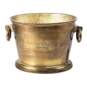 CAST ALUMINIUM ICE WINE CHILLER WINE BOTTLE HOLDER <b>VINTAGE</b> TROPHY <b>CHAMPAGNE</b> <b>BUCKET</b> LUXURY DESIGN WITH SIDE HANDLE - Product Image 4