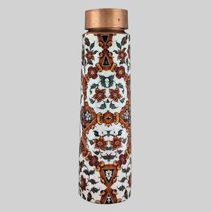 Juego de Botellas de Cobre Martilladas a Mano, Mitad Martilladas, Mitad Meenakari, Juego de Botellas de Cobre Martilladas, Juego de Botellas de Cobre de 900 ml - Product Image 5