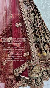 ชุดเดรสผ้ากำมะหยี่คุณภาพจากนักออกแบบของอินเดียชุดเดรสผ้ากำมะหยี่พร้อมด้ายปักเลื่อม - Product Image 5