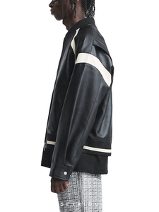 2024 New OEM Custom Logo High Quality Faux PU Leather Men <b>Jackets</b> - Product Image 5