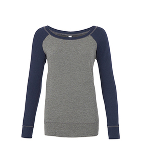 7501 BELLA+CANVAS <b>Women's</b> Sponge Fleece Wide Neck Sweatshirt <b>Women's</b> Letter Graphic Print Round Neck Long Sleeve Sweatshirt <b>Tops</b> - Product Image 5