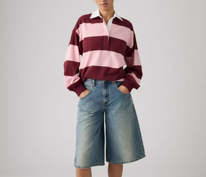 Polo de rugby pour femmes en coton personnalisable en gros, maillot à manches longues, vêtements de football avec motif rayé - Product Image 5