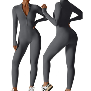 Fitness Ropa De Playa femmes body à manches longues une pièce gymnastique course entraînement Yoga vêtements barboteuse entraînement exercice combinaison - Product Image 2