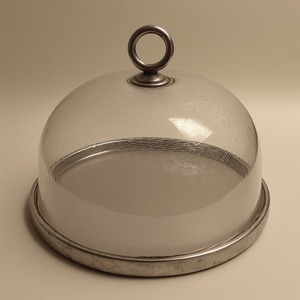 Cúpula de pastel Premium con cubierta de vidrio transparente y base de madera pulida artesanal diseñada para cocinas - Product Image 1