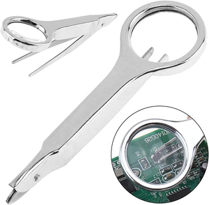 Pinzas con lupa de vidrio, pinzas de aumento de mano de acero inoxidable, depilación de cejas, uso de belleza multifunción - Product Image 4