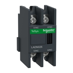 For SCHNEIDER ELECTRIC LADN026 TeSys Deca 2NC Auxiliary Contact <b>Block</b> Front <b>Mounting</b> with Lugs-Ring Terminals for Contactors - Product Image 1