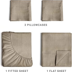 4pcs Chất lượng cao 600tc được trang bị tấm ga trải giường & gối đặt đầy đủ Nữ Hoàng Vua 100% polyester in bộ đồ giường đặt - Product Image 3