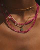 Ensemble de colliers superposés tendance, dernier design bohème multicolore, chaîne en acier inoxydable, perles de tourmaline, bijoux de mode pour boutiques