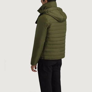 Haute qualité hiver hommes doudoune léger matelassé à capuche compressible doudoune décontracté chaud extérieur vert vestes pour hommes - Product Image 2