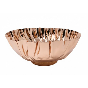High Quality Gold Metal <b>Chocolate</b> Bowl Crumpled Ruffled Edge Hotel Decor <b>Wedding</b> Decoration <b>Chocolate</b> Serving Bowl Best Price - Product Image 3