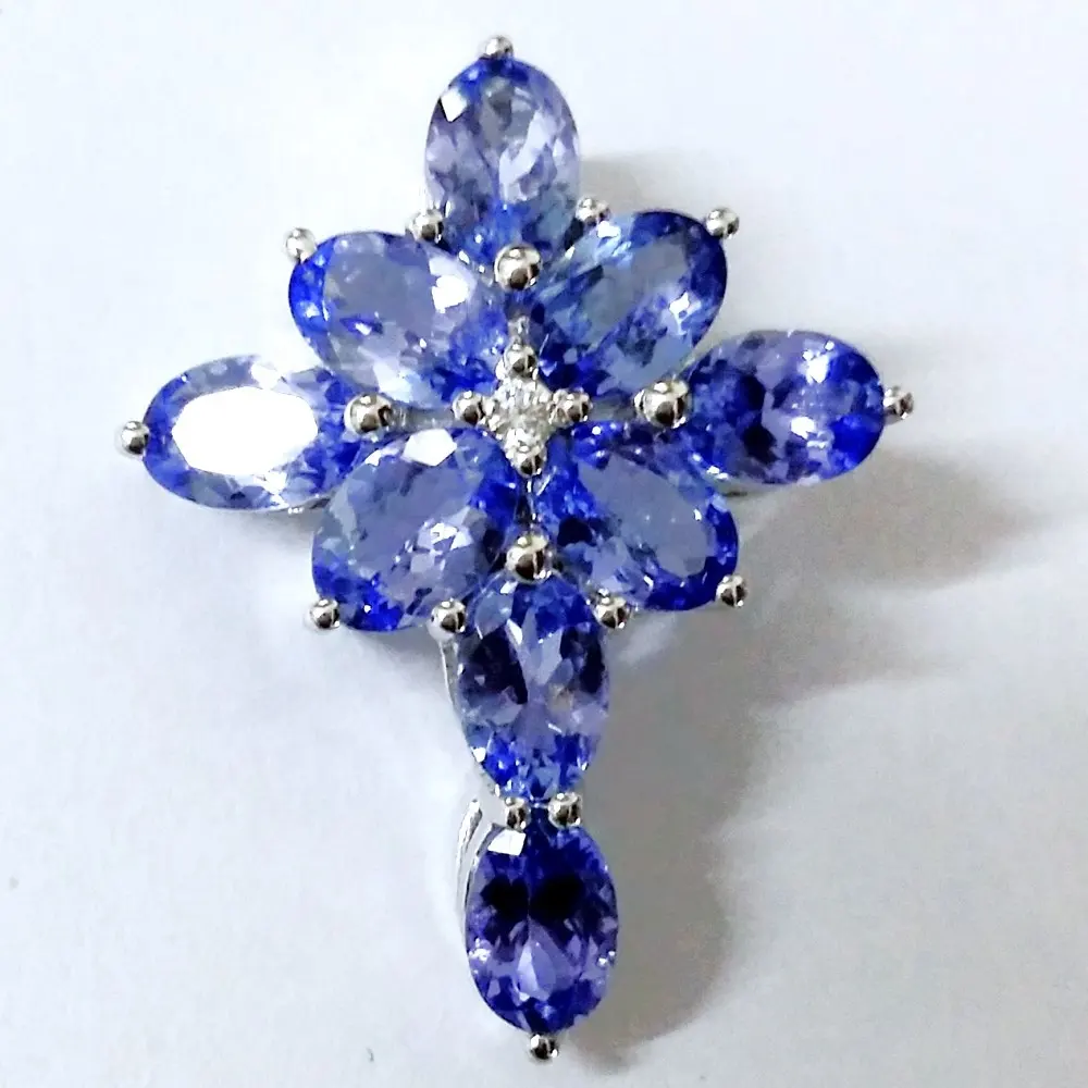 Religioso Cruz Pingente 925 Sterling Silver Cor CZ Gemstone Pingente Best Selling Cruz Design